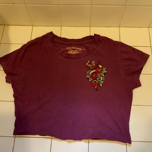 Ed Hardy top size S cut